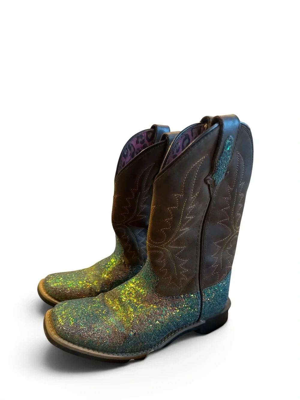 SHYANNE GIRLS' GLITTERAMA WESTERN BOOTS - BROAD SQUARE TOE
